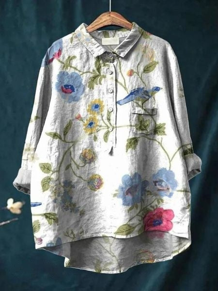 Lila - Blouse with Floral Print