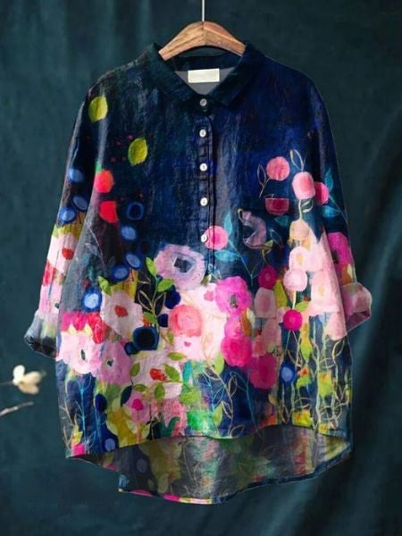 Lila - Blouse with Floral Print