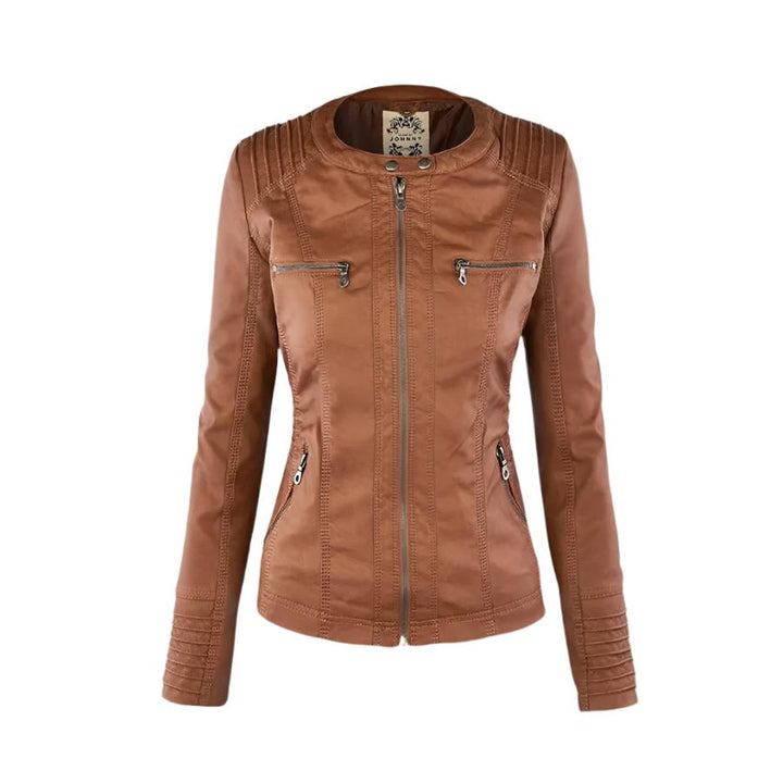 Carolina - Stylish Leather Hooded Jacket