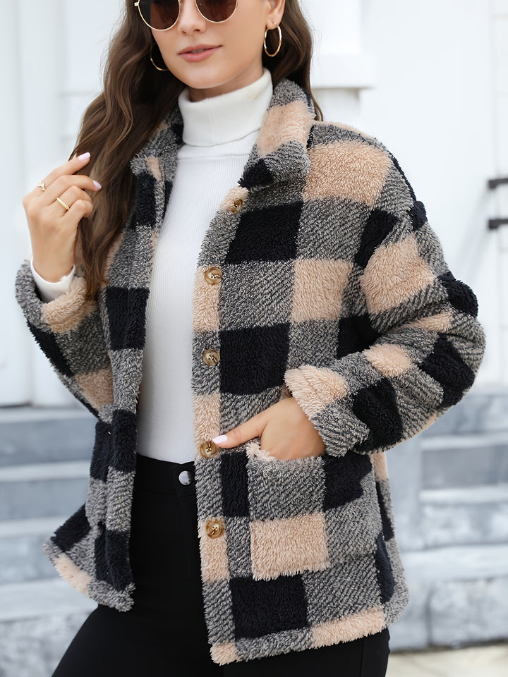 Mila - Teddy Plaid Coat