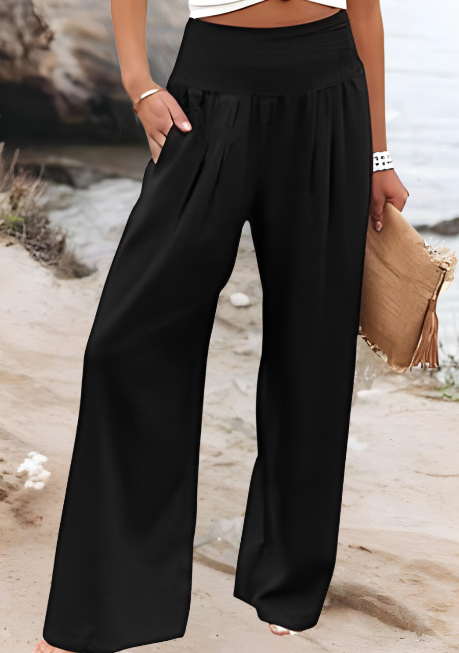 Lily - Flowing Beach Pants with Wide Legs