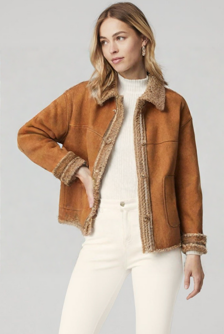 Charlene - Shearling Jacket with Buttons