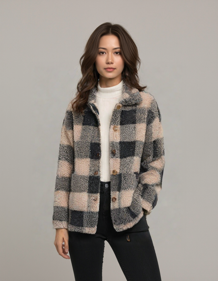 Mila - Teddy Plaid Coat