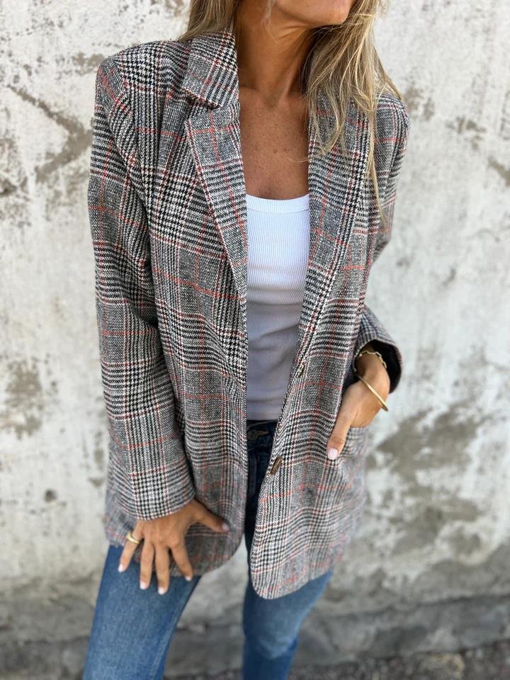 Danaya - Stylish Women's Winter Plaid Blazer