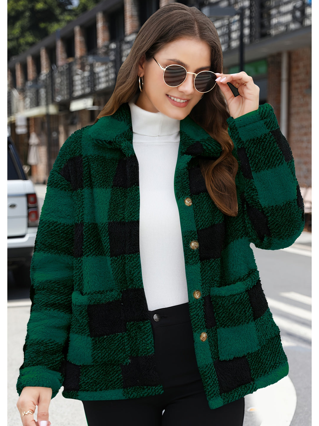 Mila - Teddy Plaid Coat