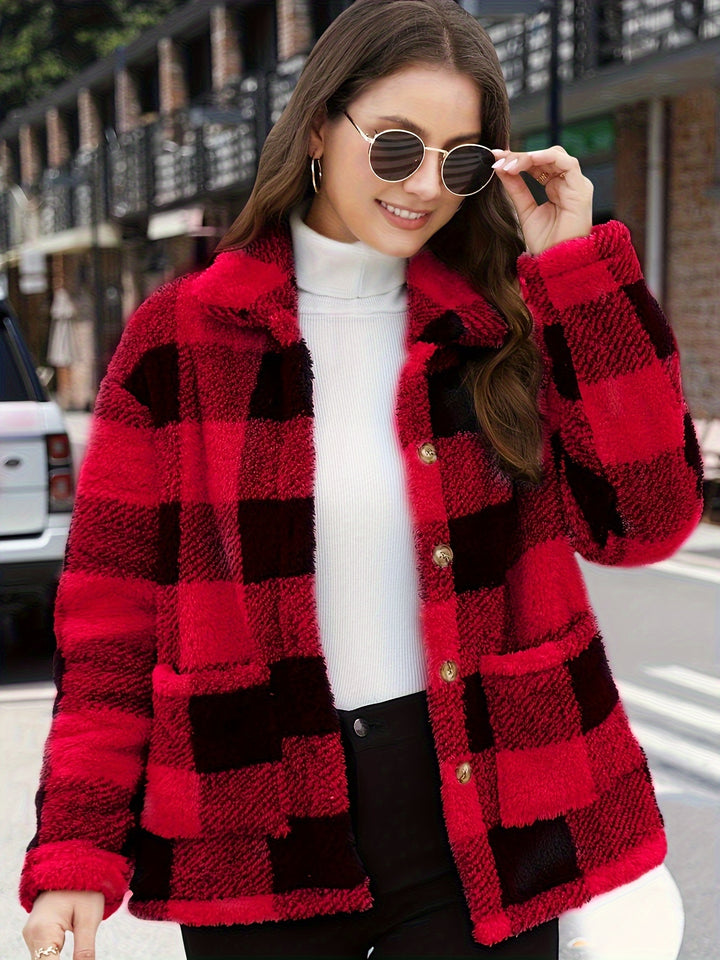 Mila - Teddy Plaid Coat