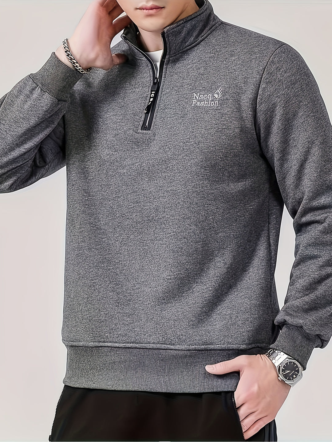 Jerry - Fleece-Lined Quarter-Zip Sweatshirt