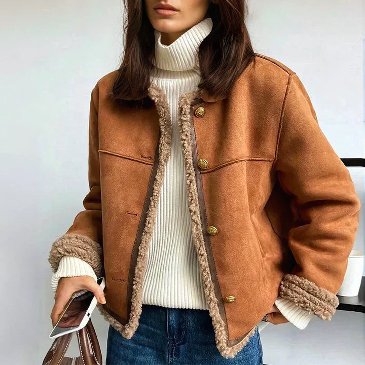 Charlene - Shearling Jacket with Buttons