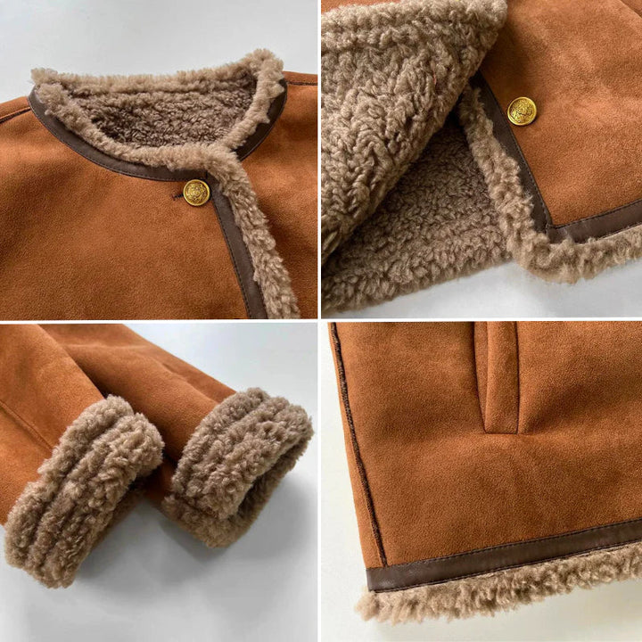 Charlene - Shearling Jacket with Buttons