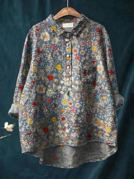 Lila - Blouse with Floral Print