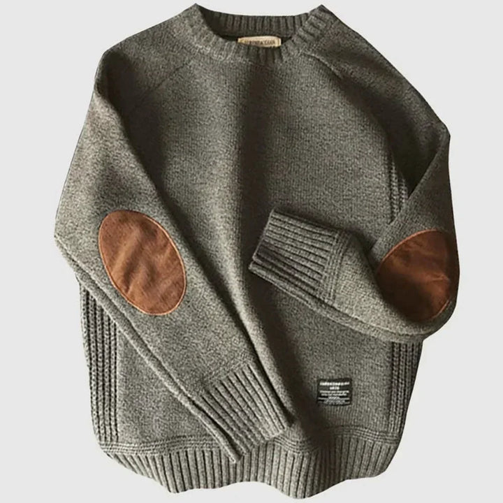 Ben – Elegant knitted sweater with leather details