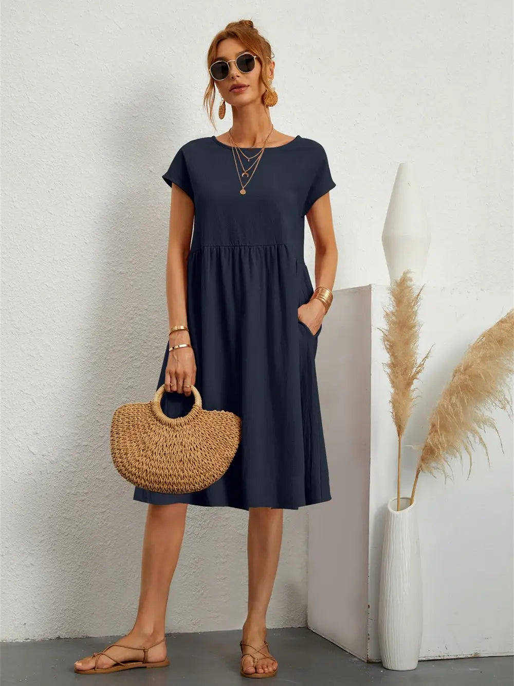 Sage – Casual Pocket Dress