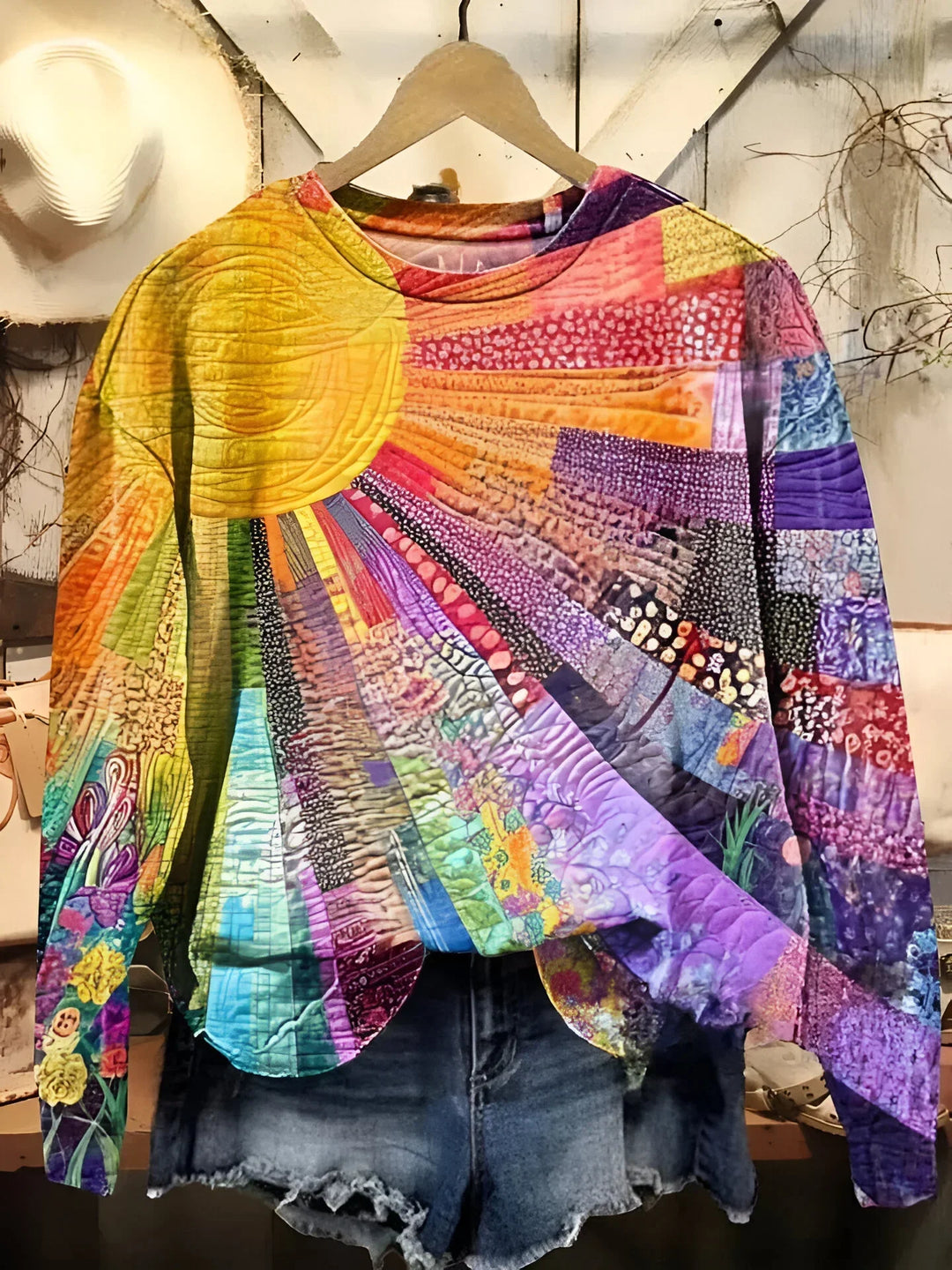 Casy - Colorful Sun Collage Sweatshirt